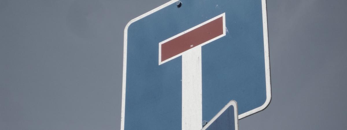 Verkehrsschild Sackgasse Kommunikation Verkehrsschild Sackgasse